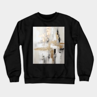 Urban Elegance: Abstract Fusion of Black, White, and Gold Crewneck Sweatshirt